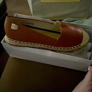 Brand new in box espadrilles camel colored